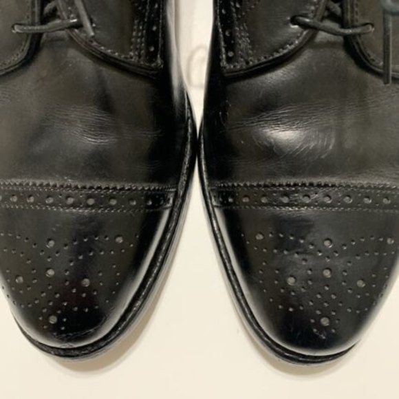 Allen Edmonds Sanford Oxfords Cap Toe Black Leather Men's Dress Shoes Size 9.5 D - Picture 9 of 12